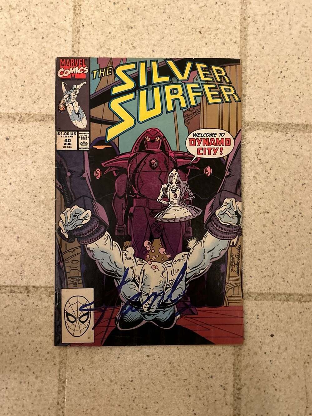 Marvel Comics The Silver Surfer #40 (1990) Signed by Stan Lee